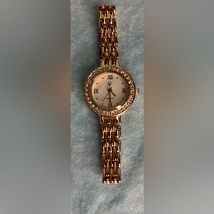 Rose Gold Women's Watch with Crystal Detailing